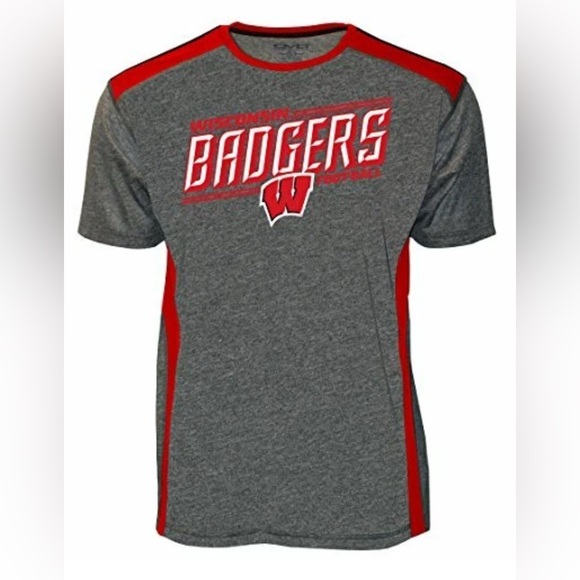 NWT [Old Varsity Brand] Wisconsin Badgers NCAA Performance Football Tee Men’s M - Picture 2 of 8